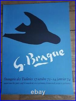 Affiche d'art. GEORGES BRAQUE. 1973 74. Orangeries des Tuileries