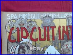 Affiche d'époque circuit international SPA. REIMS. SPA 1906 signé GAUDY