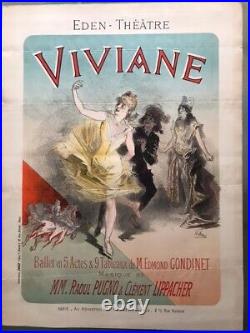 Affiche de Jules CHERET pour le ballet Viviane à l'Eden Théâtre en 1886