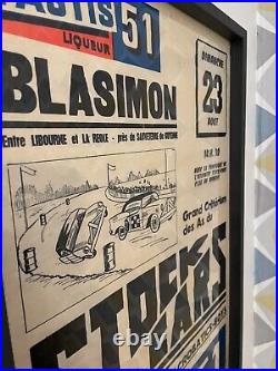 Affiche de courses de Stock-Cars français des années 1960, Pastis 51 Publicité d
