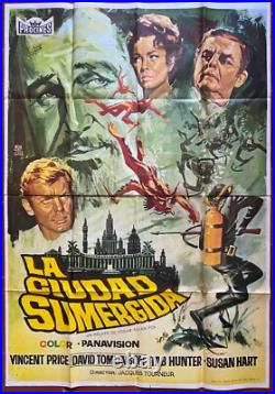 Affiche espagnole WAR-GODS OF THE DEEP Jacques Tourneur VINCENT PRICE 1965
