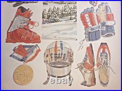 Affiche gouaché XIII ème JEUX OLYMPIQUES Hiver LAKE PLACID 1980