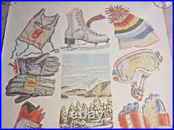 Affiche gouaché XIII ème JEUX OLYMPIQUES Hiver LAKE PLACID 1980