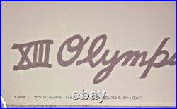 Affiche gouaché XIII ème JEUX OLYMPIQUES Hiver LAKE PLACID 1980