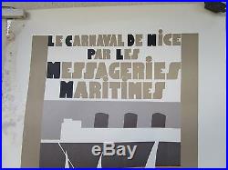 Affiche le carnaval de Nice par les messageries maritimes signé J. J. GAUDINOT