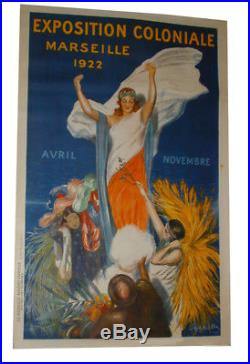 Affiche litho L. CAPPIELLO expo coloniale Marseille 1922 à restaurer