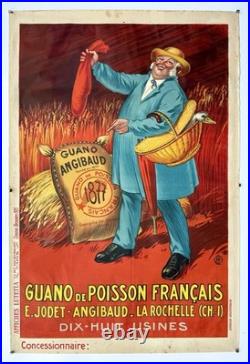 Affiche lithographiée Guano Angibaud à La Rochelle / Henry Le Monnier / 1925