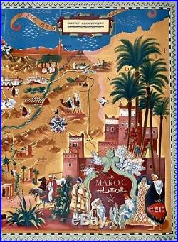 Affiche lithographiée Le Maroc par Lucien Boucher / Imp Perceval