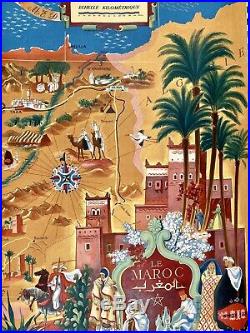 Affiche lithographiée Le Maroc par Lucien Boucher / Imp Perceval