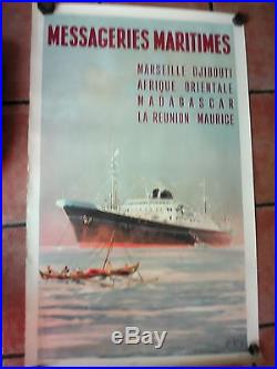 Affiche messageries maritimes des années 1950 edita paris Jean des Gaschons