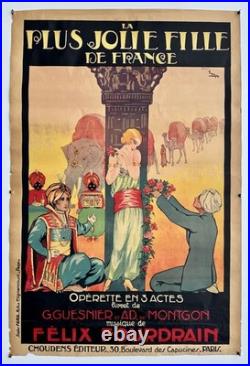 Affiche orientaliste Art Déco La plus Jolie Fille de France / Atelier Faria