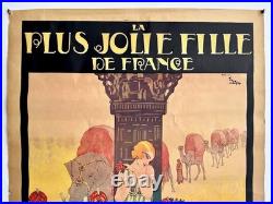 Affiche orientaliste Art Déco La plus Jolie Fille de France / Atelier Faria
