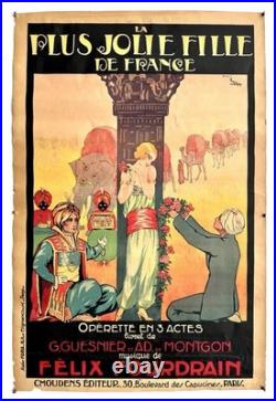 Affiche orientaliste Art Déco La plus Jolie Fille de France / Atelier Faria