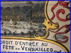 Affiche original Fête Château de Versailles Chemins de fer de l'Ouest 1900