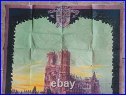 Affiche originale 1921 Ville de REIMS Emprunt de la Reconstruction Marne