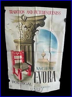 Affiche originale 1949 Ancient Evora Ribeiro Portugal 70100 Vintage Poster