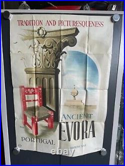 Affiche originale 1949 Ancient Evora Ribeiro Portugal 70100 Vintage Poster