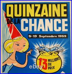 Affiche originale 1959 Quinzaine de la chance Savoie Lithotyp /RS157