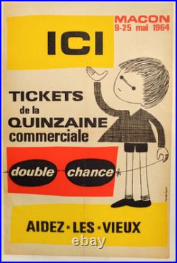 Affiche originale 1964 MACON Aidez les Vieux /RS137
