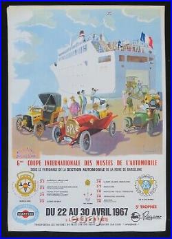Affiche originale 1967 6ème Coupe des musées 24 Heures du Mans ACO Maurice DARD
