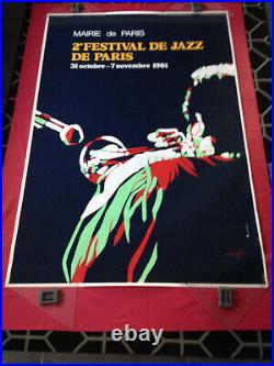 Affiche originale 2ème FESTIVAL DE JAZZ DE PARIS PAR RANCILLAC
