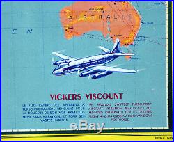 Affiche originale AIR FRANCE Perceval Super constelletion Vickers viscout