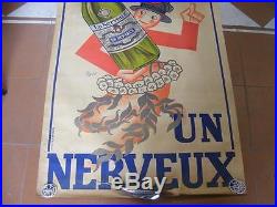 Affiche originale ANIS UN NERVEUX 120 x 80 Lucien CAYOL