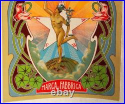 Affiche originale ART NOUVEAU Falco Pedemonte & Bischoff Italia Genova /RS67