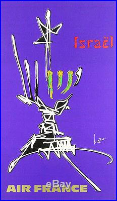Affiche originale Air France ISRAËL par MATHIEU