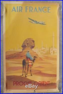 Affiche originale Air France Proche Orient 1950 Egypte