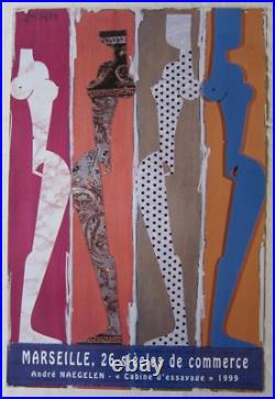 Affiche originale André NAEGELEN Cabine d'essayage MARSEILLE 26 siècles Commerce