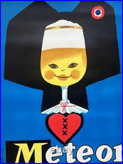 Affiche originale Bière Météor 1964 Alain Gauthier