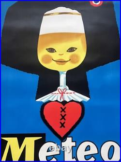 Affiche originale Bière Météor 1964 Alain Gauthier