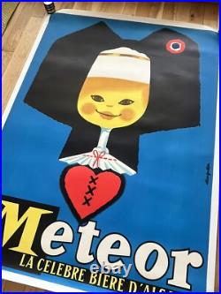 Affiche originale Bière Météor 1964 Alain Gauthier