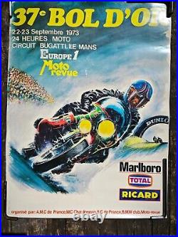 Affiche originale Bol d' OR 1973 no 24h du mans Moto gp