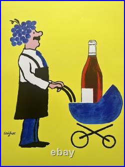 Affiche originale Buvons le vin nouveau Savignac 1993