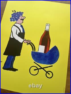Affiche originale Buvons le vin nouveau Savignac 1993