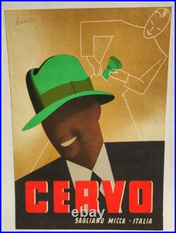 Affiche originale Chapeau Cervo par Boccasile Italie /RS25