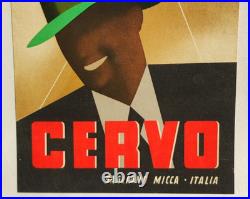 Affiche originale Chapeau Cervo par Boccasile Italie /RS25