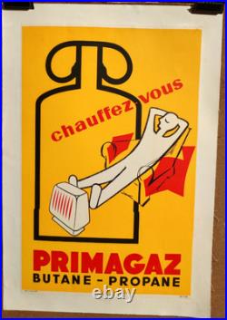 Affiche originale Chauffez-vous PRIMAGAZ Butane Propane /RS129