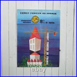 Affiche originale, Crédit foncier de France, 1969, Benoit (22)