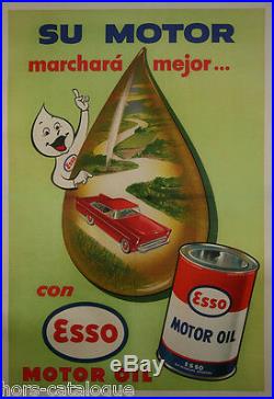 Affiche originale, ESSO Motor Oil, Su motor marchara major. Indus. Argentina