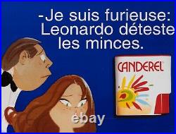 Affiche originale Edmond Kiraz Canderel Léonardo Parisiennes Vers 1990