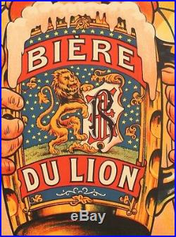 Affiche originale Eugène Ogé Chope Bière du Lion 1905