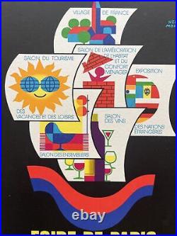 Affiche originale FOIRE DE PARIS 1973 Hervé MORVAN