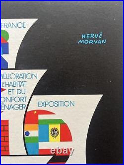 Affiche originale FOIRE DE PARIS 1973 Hervé MORVAN