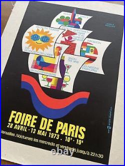 Affiche originale FOIRE DE PARIS 1973 Hervé MORVAN