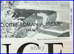 Affiche originale FRANCE Cloître roman de Fréjus (Var), 1950 Desfossés 80×48cm