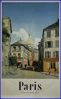 Affiche originale, France, Paris, une rue de Montmartre. Par Rod Rieder