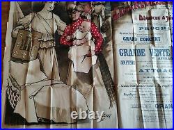 Affiche originale Grande Kermesse de CHAUNY 4 JUIN 1905 Attractions Bal